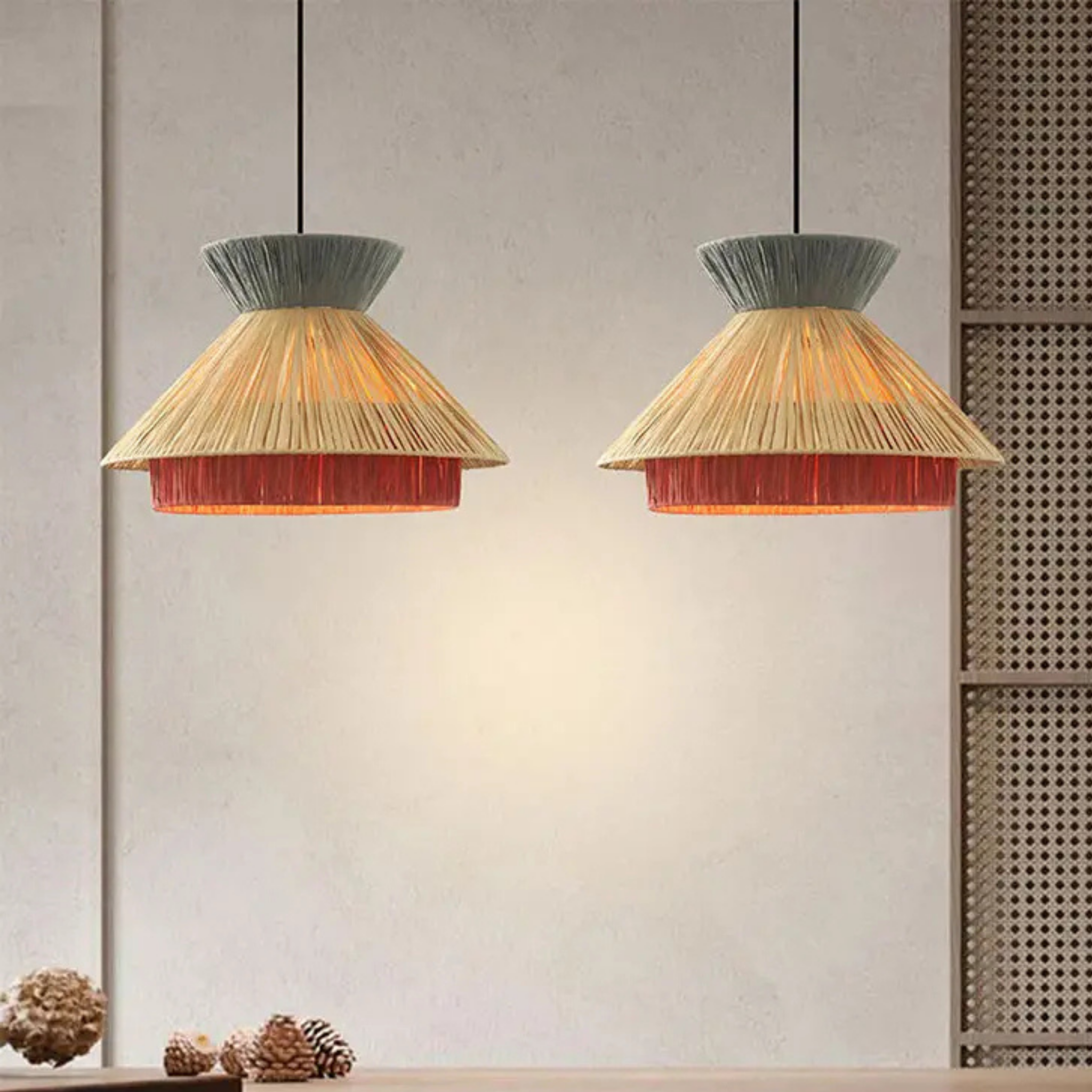 Raffia Multicolor Pendant Lamp | Hanging Lamp LP-57